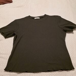 Paper Crane Olive Ribbed Short Sleeve Crew Tee